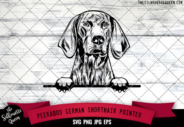 German Shorthair Pointer Peek A Boo | Peekaboo | Peeking Dog Face SVG for Glowforge, Cricut, Laser, Silhouette, Scan n cut files SVG Loveleen Kaur 