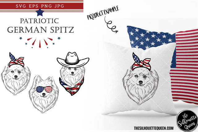 German Spitz Dog Patriotic Cut files and Sublimation SVG Loveleen Kaur 