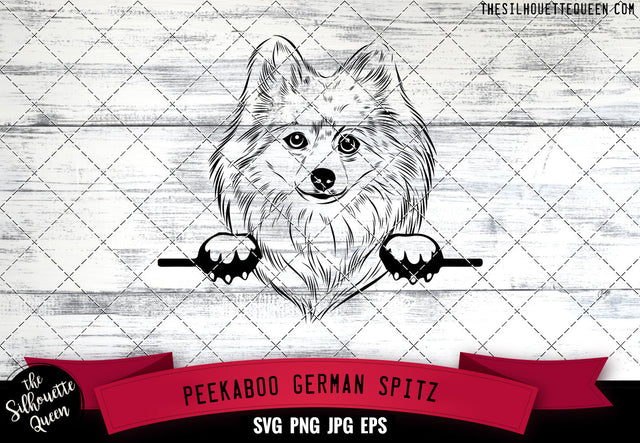 German Spitz Peek A Boo | Peekaboo | Peeking Dog Face SVG for Glowforge, Cricut, Laser, Silhouette, Scan n cut files SVG Loveleen Kaur 