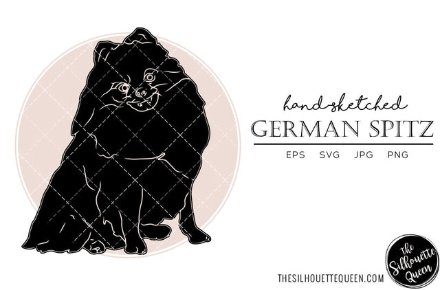 German Spitz Sketch SVG Loveleen Kaur 
