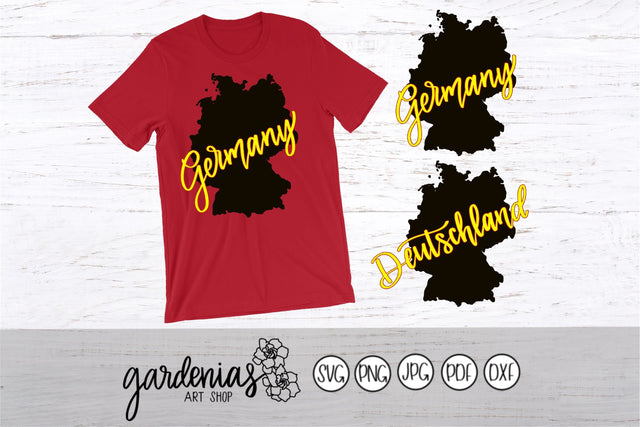 Germany Deutschland Hand Lettered SVG Gardenias Art Shop 
