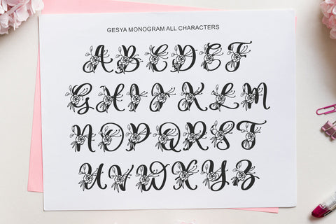 Gesya Monogram Font Abo Daniel Studio 