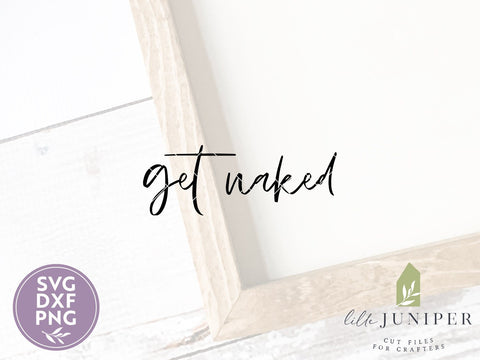 Get Naked SVG | Funny Bathroom SVG | Farmhouse Sign Design SVG LilleJuniper 