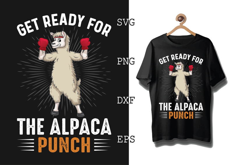 Get Ready for The Alpaca Punch Svg, Alpaca Svg, Cute Llama Svg, Girl Llama, Svg SVG DesignTShirt 