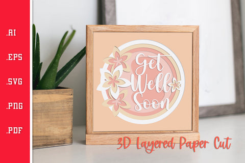 Get Well Soon - 3D Layered Paper Cut 4 SVG Slim Studio 