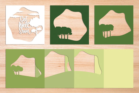 Get Well Soon Wishing Card 3D Layered SVG SVG Slim Studio 