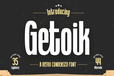 Getoik | Retro Condensed Font Font twinletter 