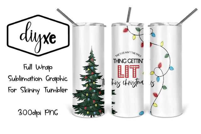 Gettin' Lit | 20oz Tumbler | Christmas Sublimation Tumbler Sublimation DIYxe Designs 