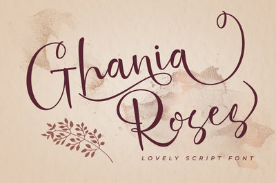 Ghania Roses script Font Akrt Std 