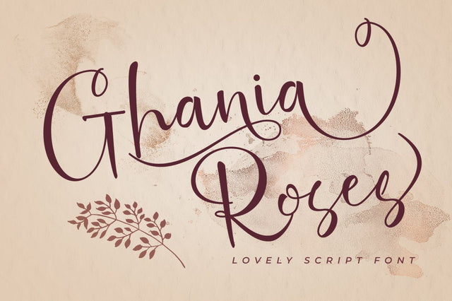Ghania Roses script Font Akrt Std 