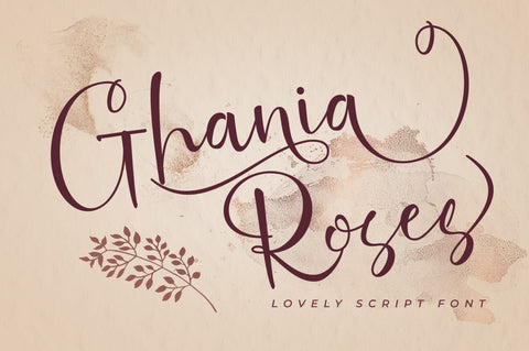 Ghania Roses script Font Akrt Std 