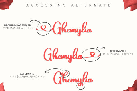Ghemylia - Lovely Heart Font Font Katario Studio 