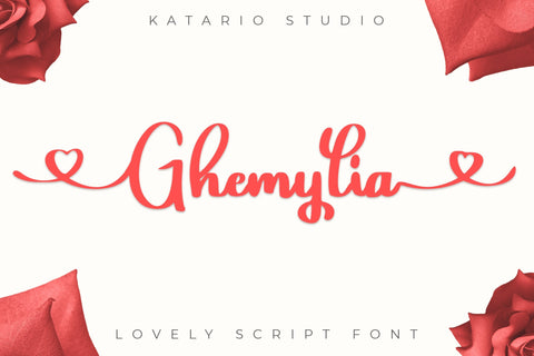Ghemylia - Lovely Heart Font Font Katario Studio 
