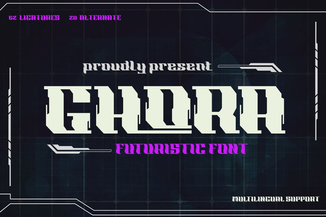 Ghora | Futuristic Font Font twinletter 