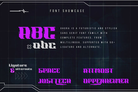 Ghora | Futuristic Font Font twinletter 