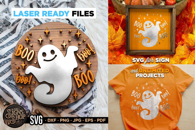 Ghost Boos | Halloween SVG Sign SVG The Vintage Signs Shop 