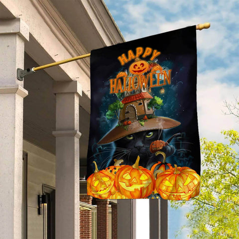 Ghost Cat Jack O' Lantern Pumpkin Halloween Garden Flag - 12x18 Garden Flag Sublimation Design Download PNG File Instant Download Sublimation CaldwellArt 