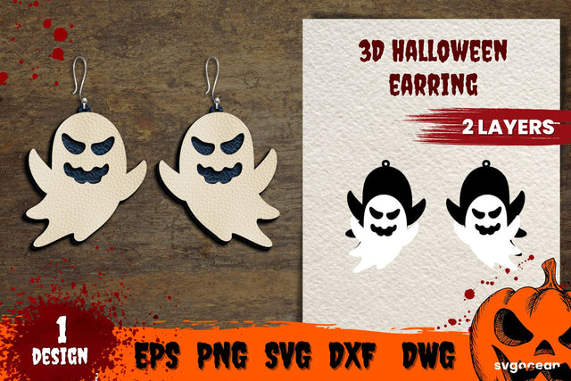 Ghost Earrings | Glowforge | Laser cut SVG SvgOcean 