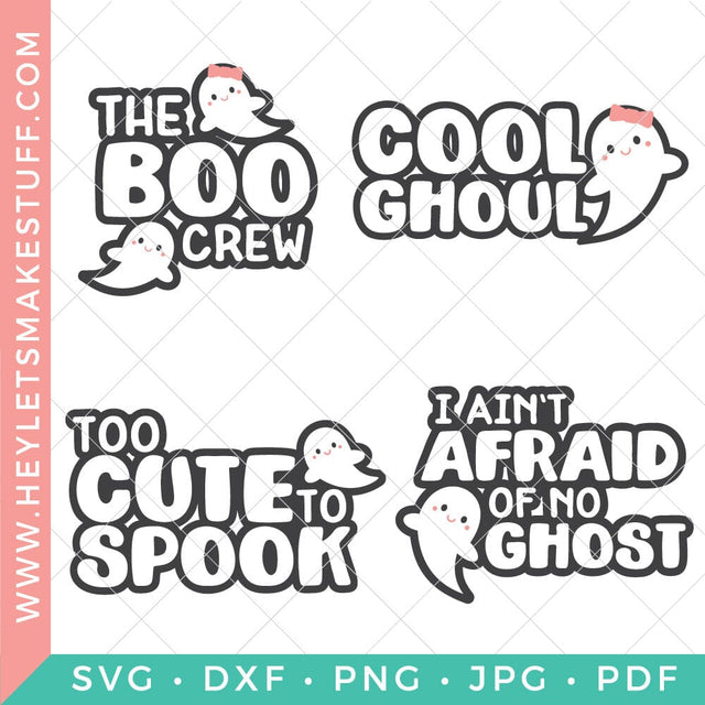 Ghost Halloween Bundle SVG Hey Let's Make Stuff 