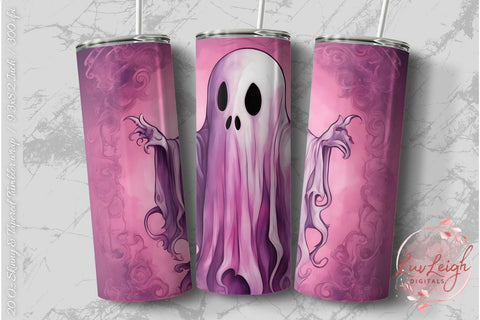 Ghost Halloween tumbler Sublimation Luvleigh Digitals 