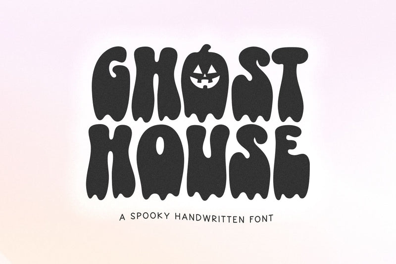 Ghost House - Retro Drip Halloween Font Font KA Designs 