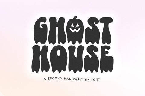 Ghost House - Retro Drip Halloween Font Font KA Designs 
