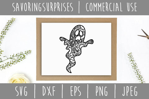 Ghost Mandala Zentangle SVG SavoringSurprises 