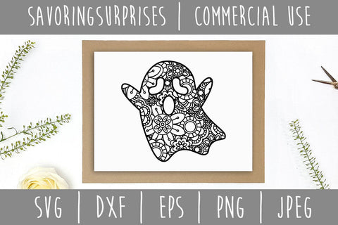 Ghost Mandala Zentangle SVG SavoringSurprises 