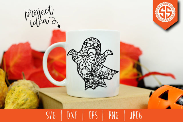 Ghost Mandala Zentangle SVG SavoringSurprises 