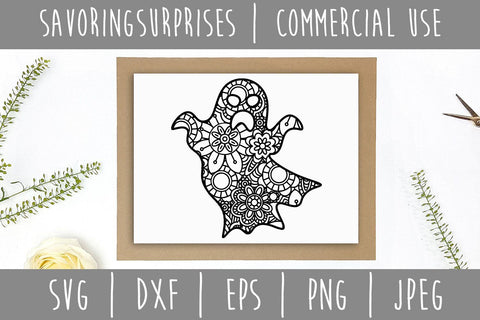 Ghost Mandala Zentangle SVG SavoringSurprises 