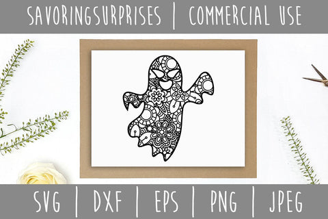 Ghost Mandala Zentangle SVG SavoringSurprises 