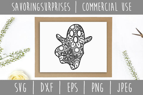 Ghost Mandala Zentangle SVG SavoringSurprises 