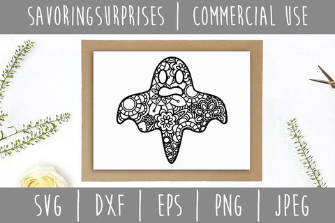 Ghost Mandala Zentangle SVG SavoringSurprises 