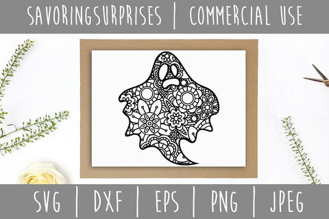 Ghost Mandala Zentangle SVG SavoringSurprises 