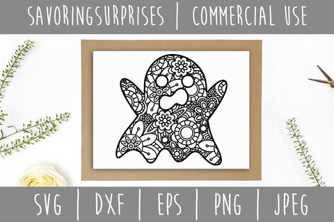 Ghost Mandala Zentangle SVG SavoringSurprises 