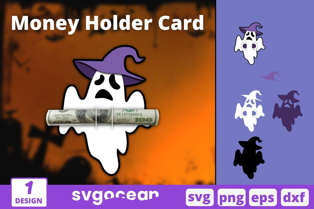 Ghost Money Holder Card Svg - So Fontsy