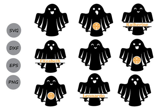 Ghost Monogram| Halloween SVG Cut Files SVG CosmosFineArt 
