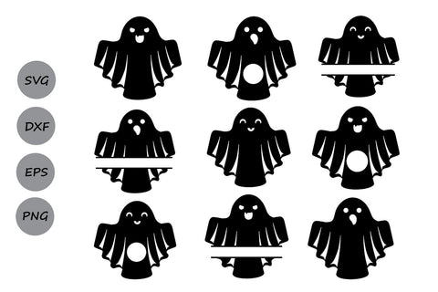 Ghost Monogram| Halloween SVG Cut Files SVG CosmosFineArt 