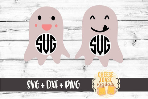 Ghost Monogram Set - Halloween SVG PNG DXF Cut Files SVG Cheese Toast Digitals 