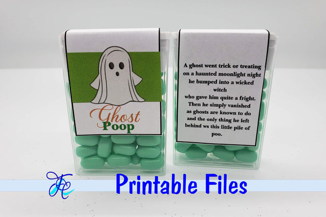 Ghost Poop - Tic Tac Labels 3D Paper Family Creations 