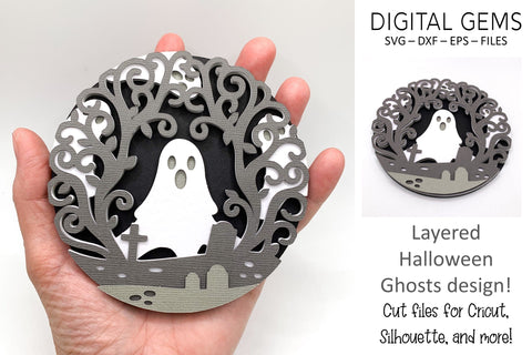 Ghost shadowbox design SVG Digital Gems 
