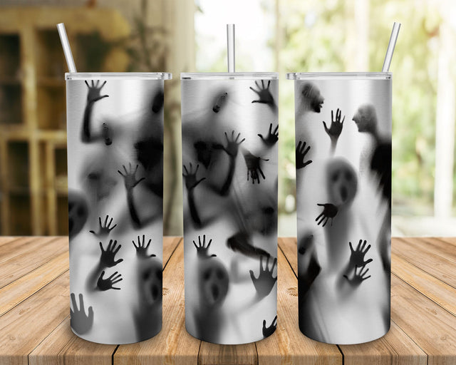 Ghost Sublimation Tumbler Ready for 20oz Skinny Tumbler, Halloween Tumbler,Creepy Tumbler SVG BOO-design 