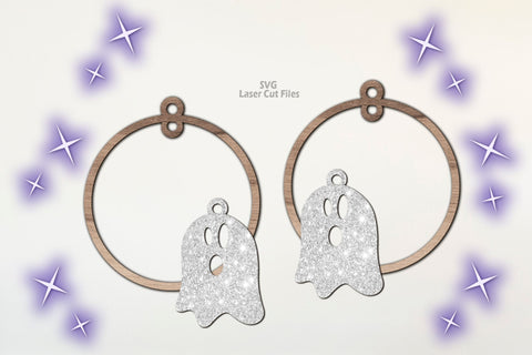 Ghost SVG Laser Cut Files | Halloween Earrings SVG SVG Cloud9Design 