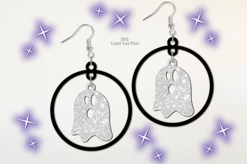 Ghost SVG Laser Cut Files | Halloween Earrings SVG SVG Cloud9Design 