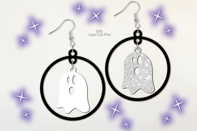 Ghost SVG Laser Cut Files | Halloween Earrings SVG SVG Cloud9Design 