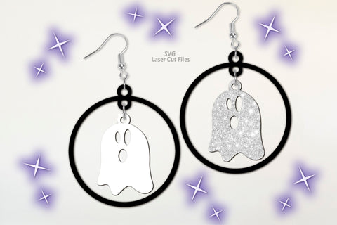 Ghost SVG Laser Cut Files | Halloween Earrings SVG SVG Cloud9Design 