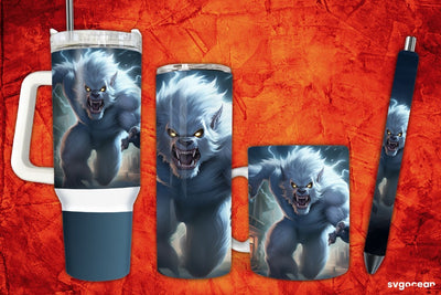 Ghost-werewolf Wrap Bundle | Tumbler | Mug | Pen Sublimation SvgOcean 
