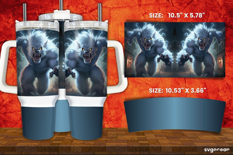 Ghost-werewolf Wrap Bundle | Tumbler | Mug | Pen Sublimation SvgOcean 