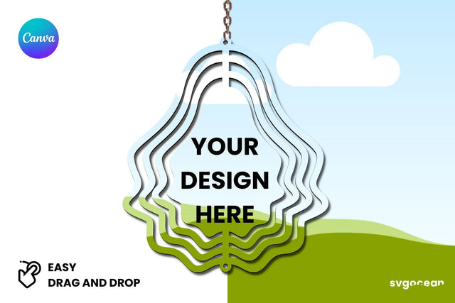 Ghost Wind Spinner Canva Mockup | Editable | Easy to use Mock Up Photo SvgOcean 