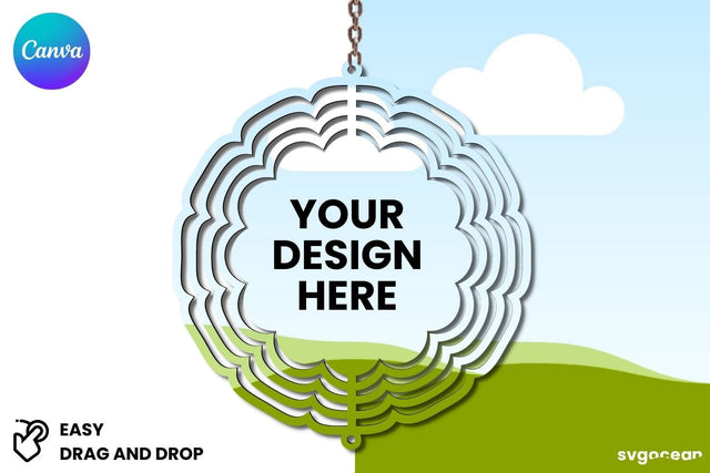 Ghost Wind Spinner Canva Mockup | Editable | Easy to use Mock Up Photo SvgOcean 